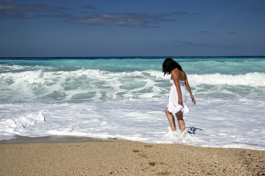 Girl On Beach Vacation