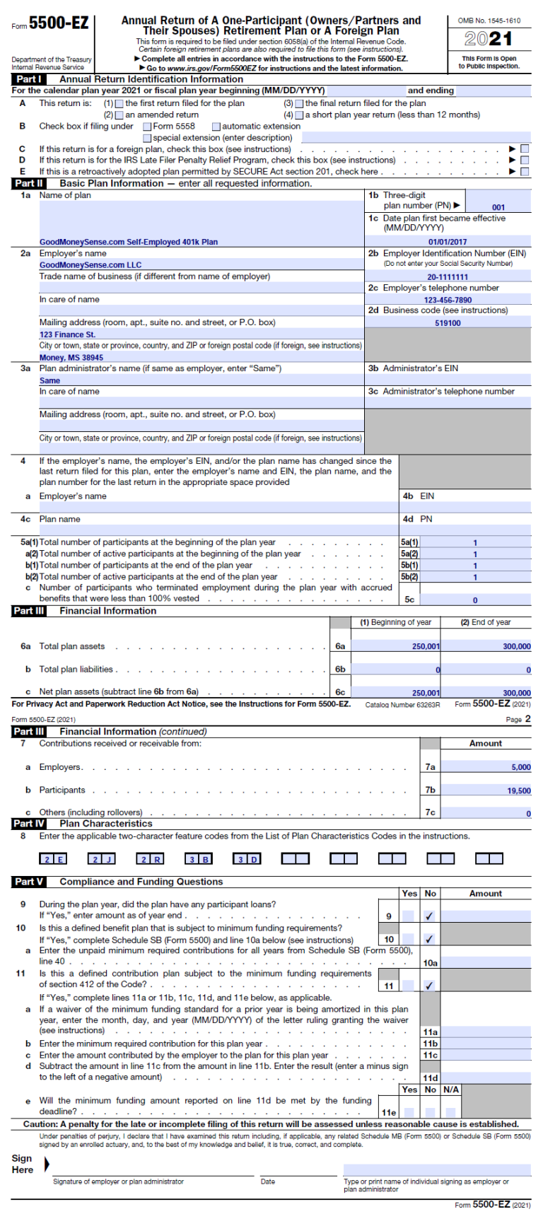 form-5500-ez-example-complete-in-a-few-easy-steps-infographic