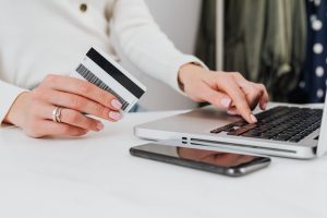 Person Online Shopping Using Credit Card